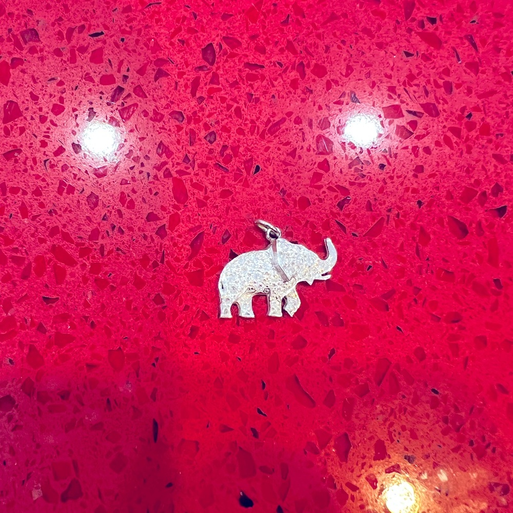 Diamond elephant pendant
